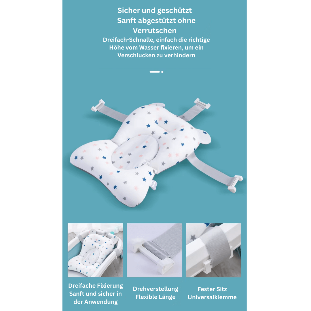 AquaNest – Innovatives Baby-Badekissen & faltbarer Badewanneneinsatz für Neugeborene (0–12 Monate)