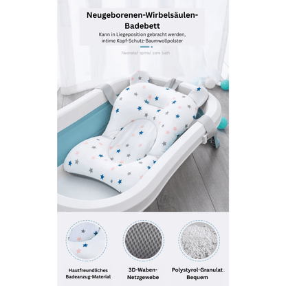AquaNest – Innovatives Baby-Badekissen & faltbarer Badewanneneinsatz für Neugeborene (0–12 Monate)